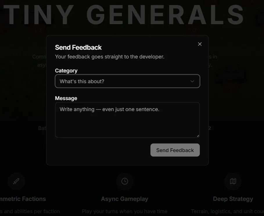 The new feedback dialog