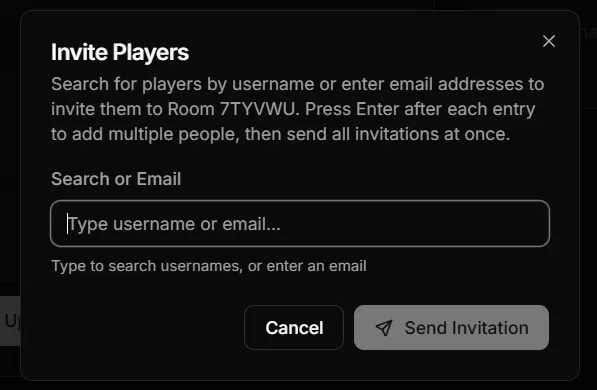 Invite Players Modal